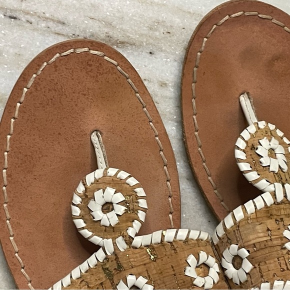 Jack Rogers sandals sz 9 thong Cork and White - Picture 3 of 7